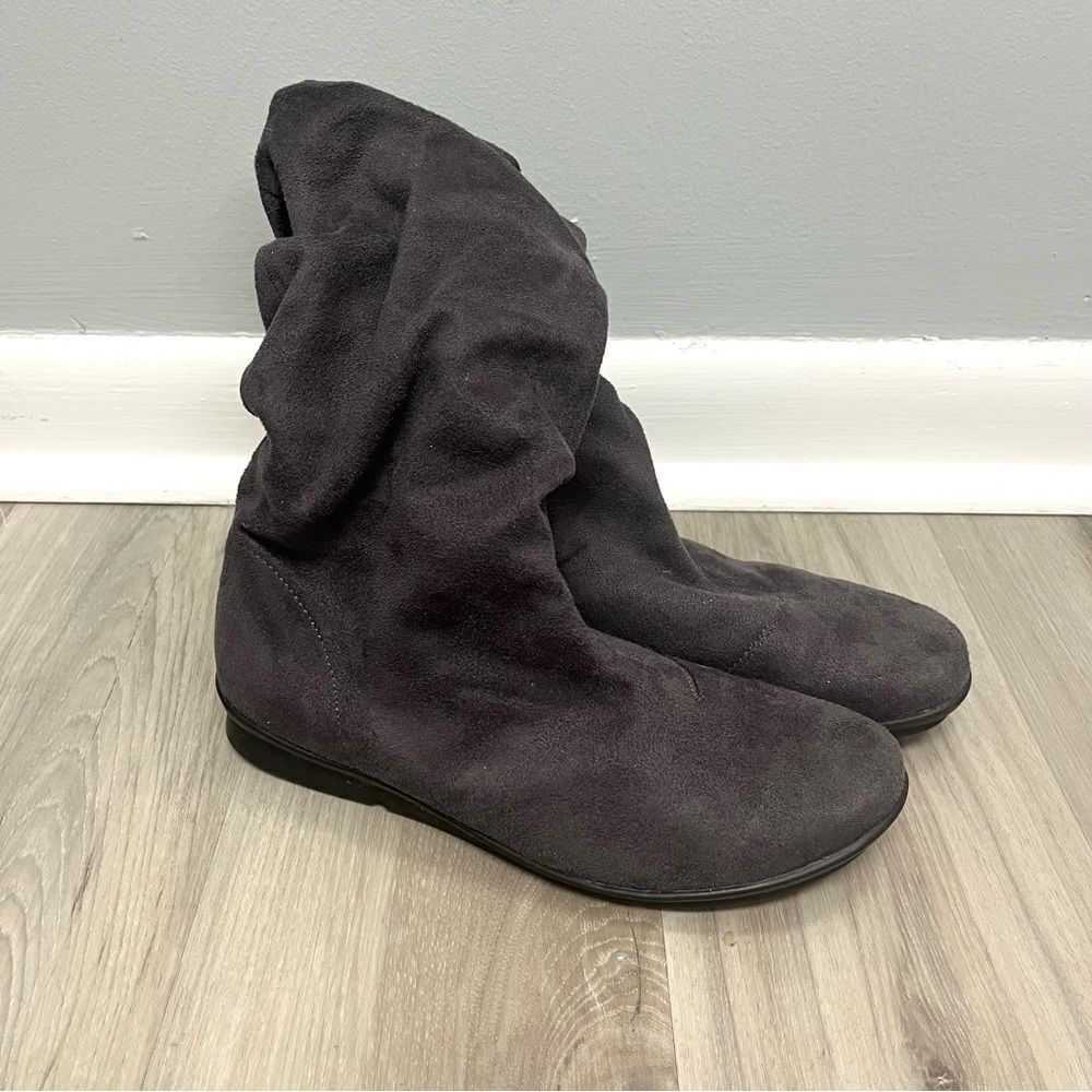 Bussola Boots Women's 37 Combia 1560 Grey Suede Mid-High Scrunch Winter‎
